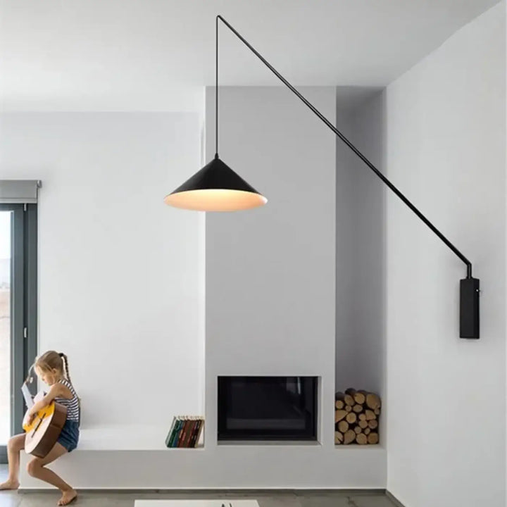 Suspension murale déportée design industriel noir style loft