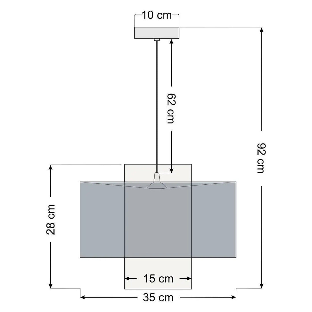 Suspension luminaire twin avec double abat beige et gris moderne en métal minimaliste pour éclairage intérieur