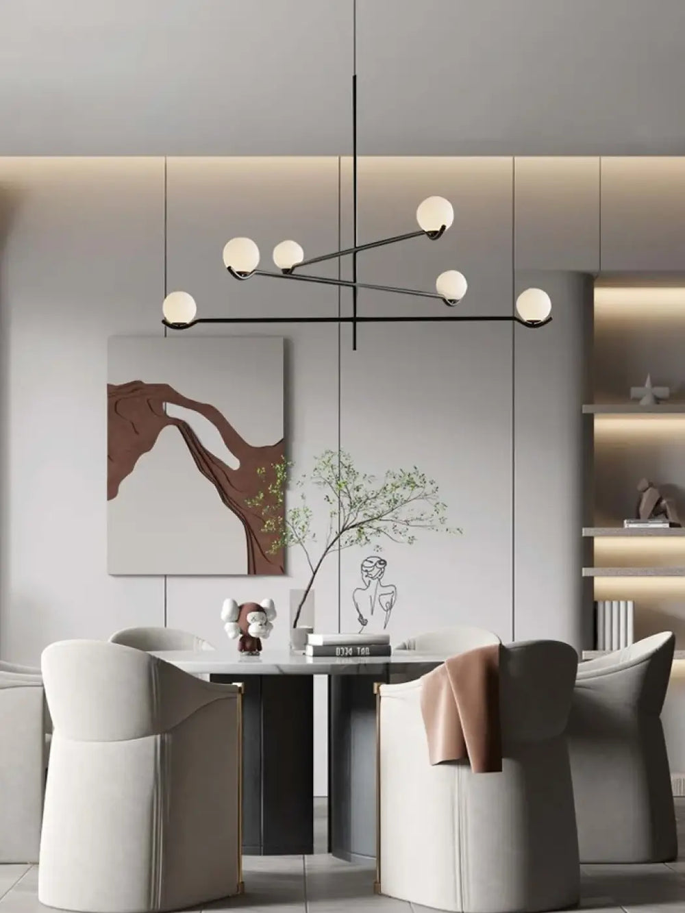 Modern Glass Ball Led Ceiling Chandelier Black Gold for Bedroom Living Dining Room Table Pendant Lamp Lusters Luminaire
