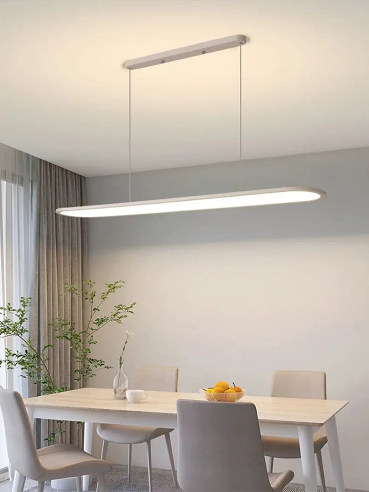 Suspension Ovale Minimaliste À LED Pour Intérieur Moderne Épuré

