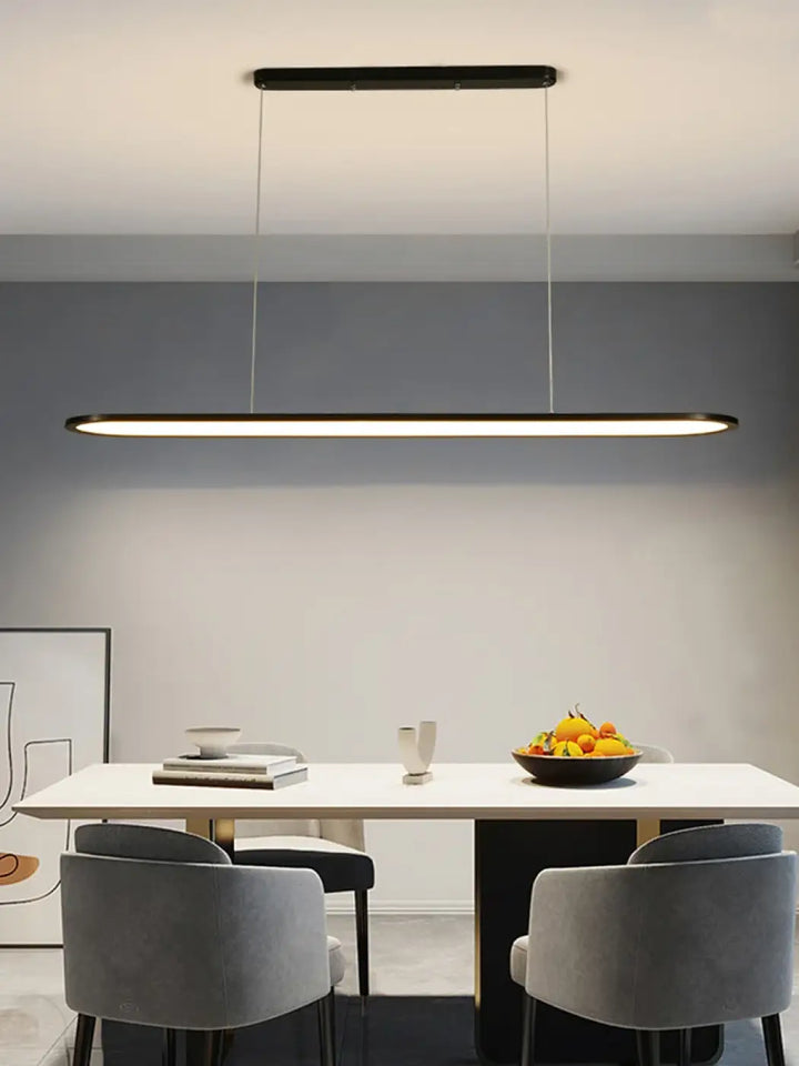 Suspension Ovale Minimaliste À LED Pour Intérieur Moderne Épuré


