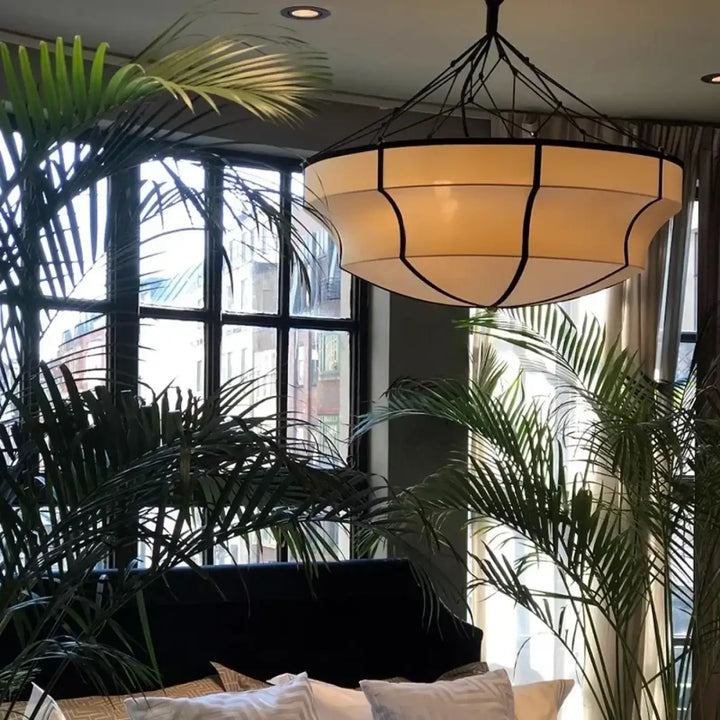 Suspension Ronde Design Noir Et Blanc Style Contemporain