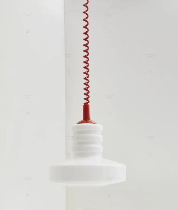 Suspension scandinave Verre Blanc et Câble Torsadé 