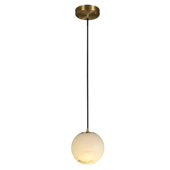Suspension sphère lumineuse moderne blanc doré élégant