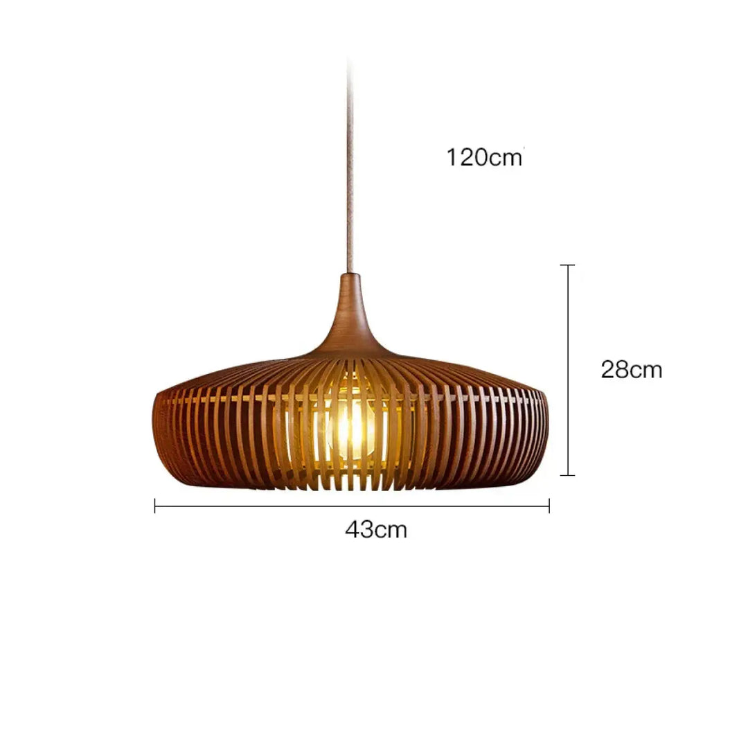 Suspension tissé en bois naturel design contemporain chic