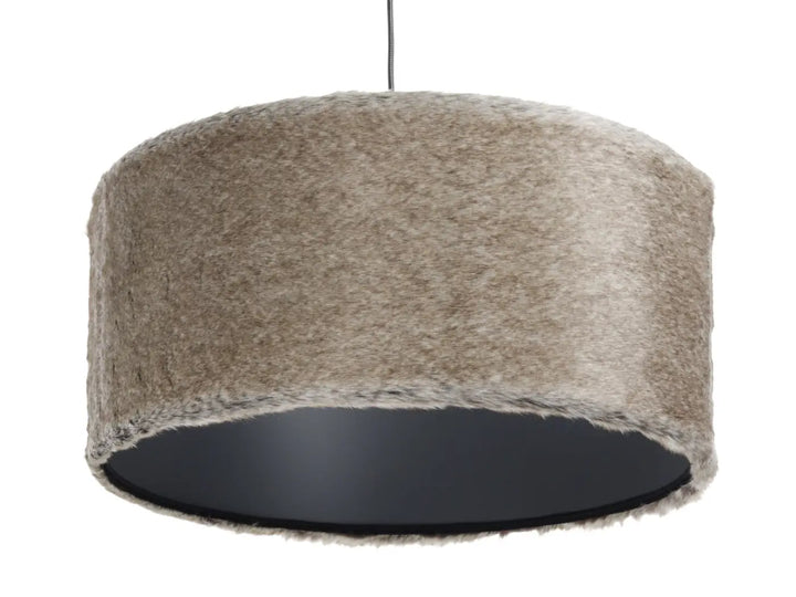 Pendant lamp Bear Light, Faux fur – Beige/Brown/Graphite