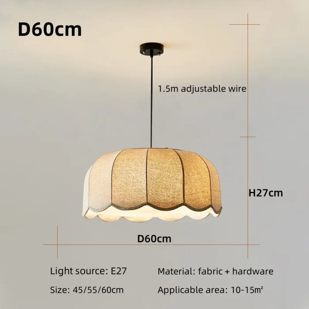Suspension tissu naturel beige style moderne et chaleureux