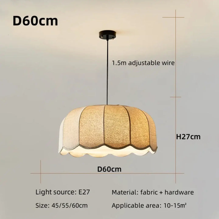 Suspension tissu naturel beige style moderne et chaleureux