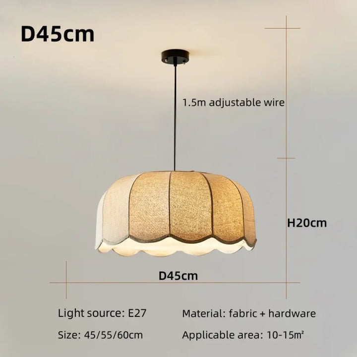 Suspension tissu naturel beige style moderne et chaleureux