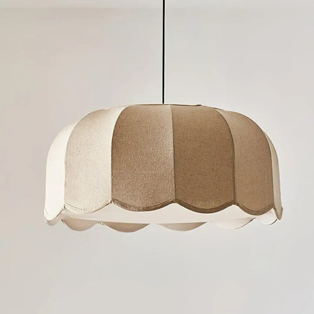 Suspension tissu naturel beige style moderne et chaleureux