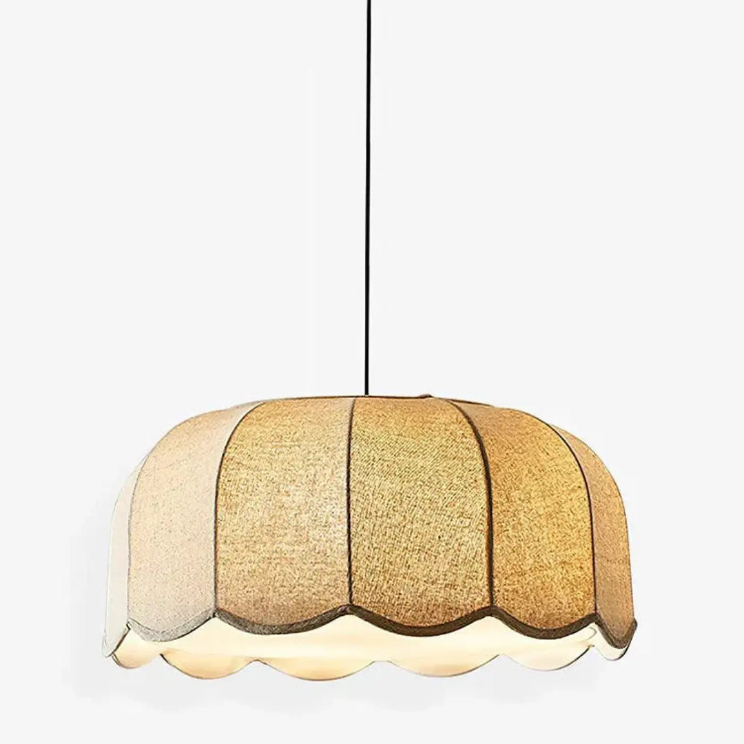 Suspension tissu naturel beige style moderne et chaleureux