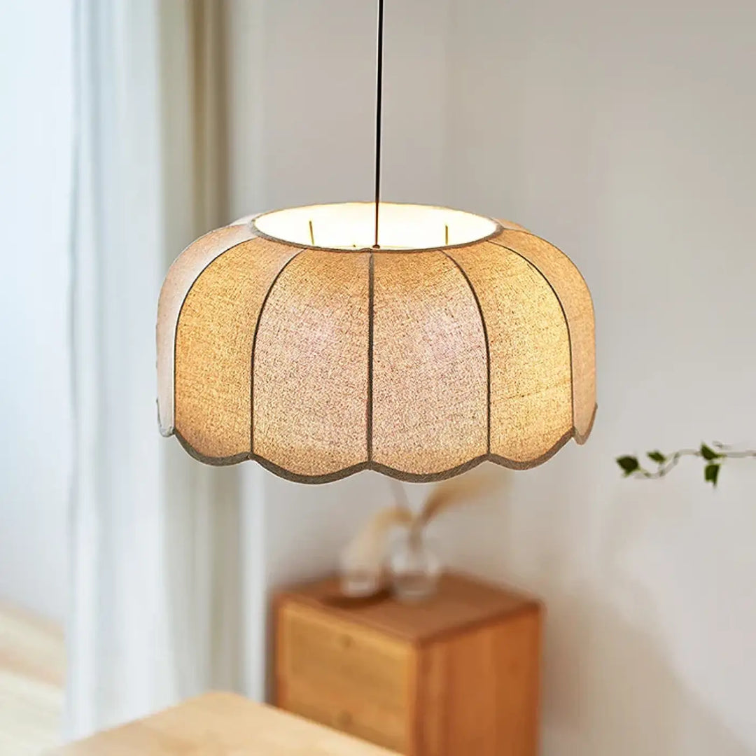 Suspension tissu naturel beige style moderne et chaleureux