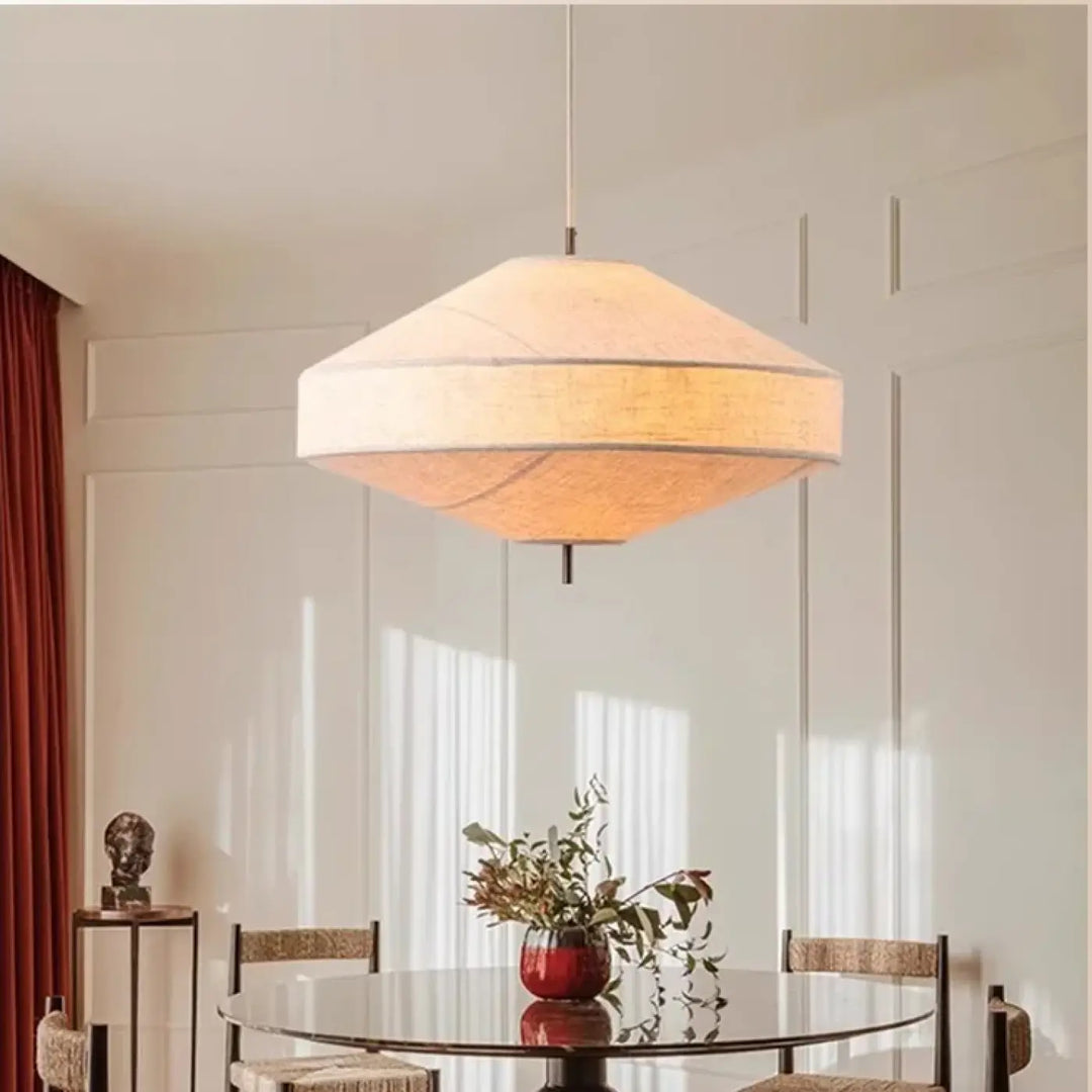Suspension tissu naturel design japonais minimaliste