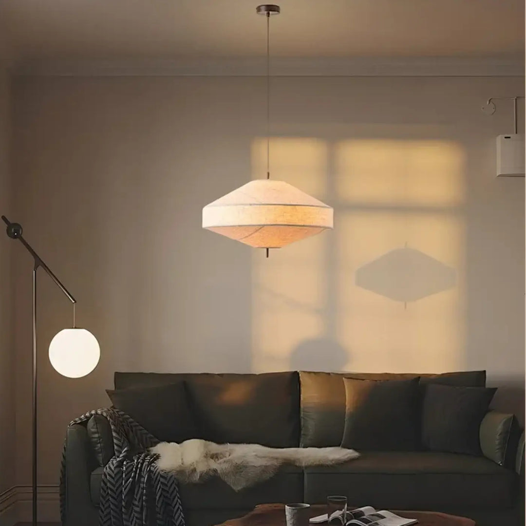 Suspension tissu naturel design japonais minimaliste