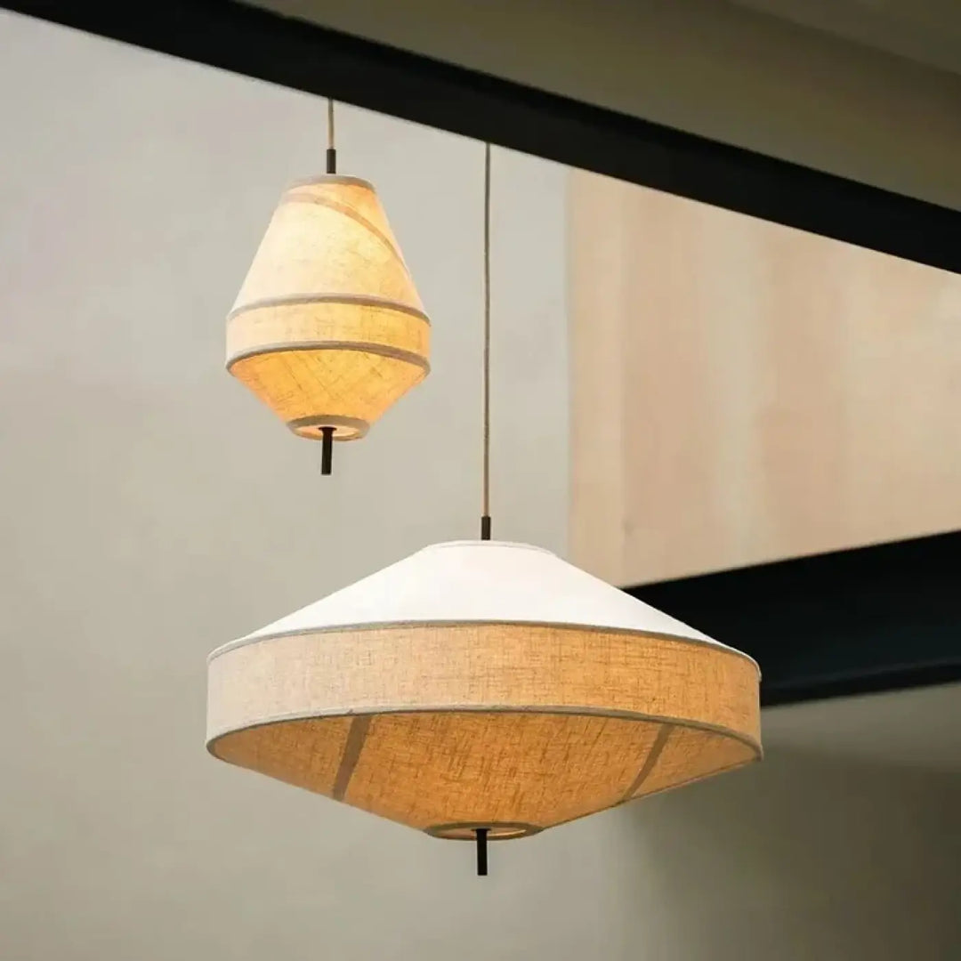 Suspension tissu naturel design japonais minimaliste