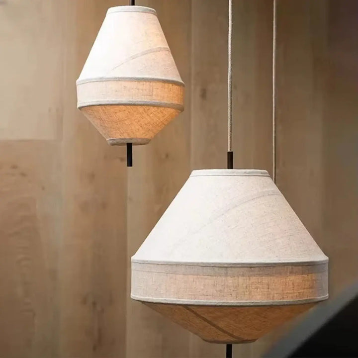 Suspension tissu naturel design japonais minimaliste
