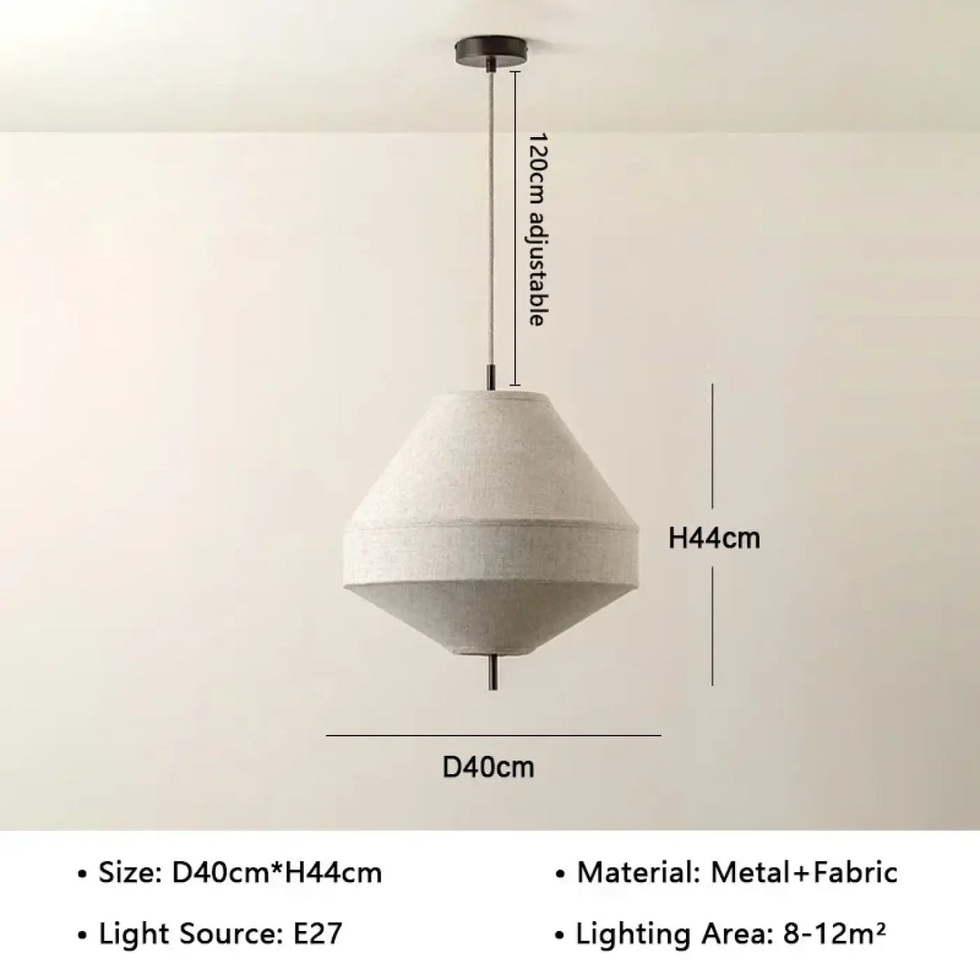 Suspension tissu naturel design japonais minimaliste