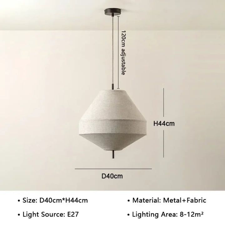 Suspension tissu naturel design japonais minimaliste