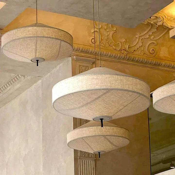 Suspension tissu naturel design japonais minimaliste
