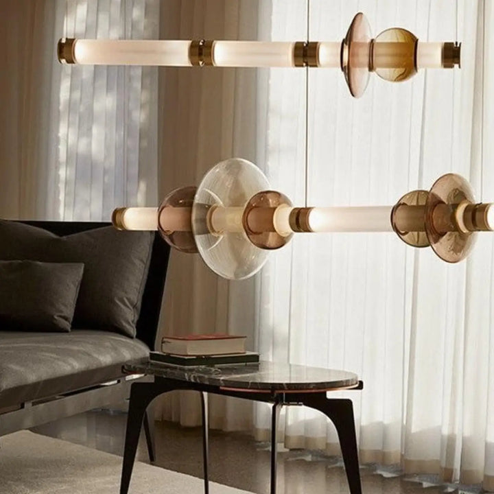 Suspension Tube Avec Sphères En Verre