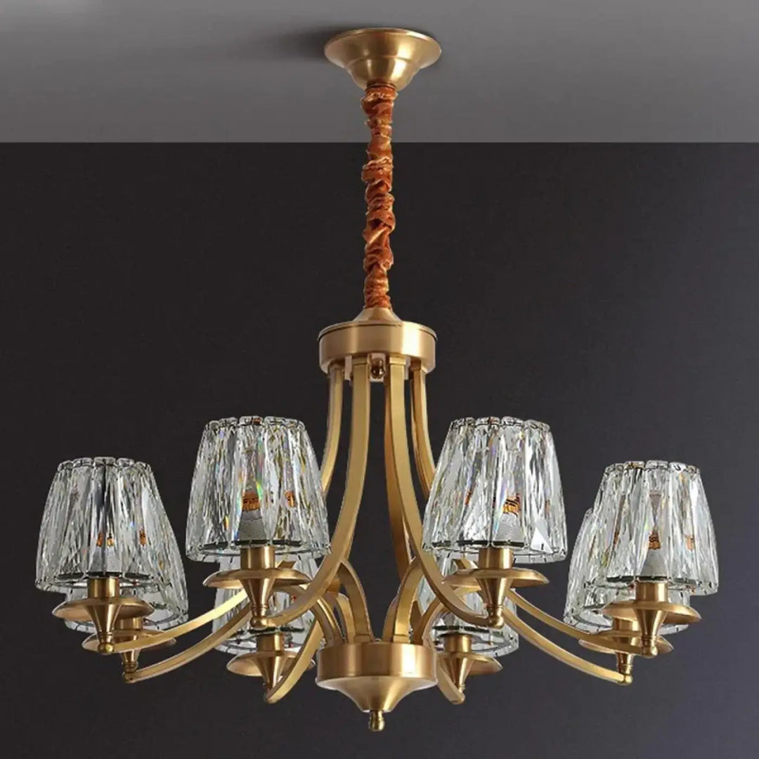 Suspension verre et laiton design élégant pour salon moderne