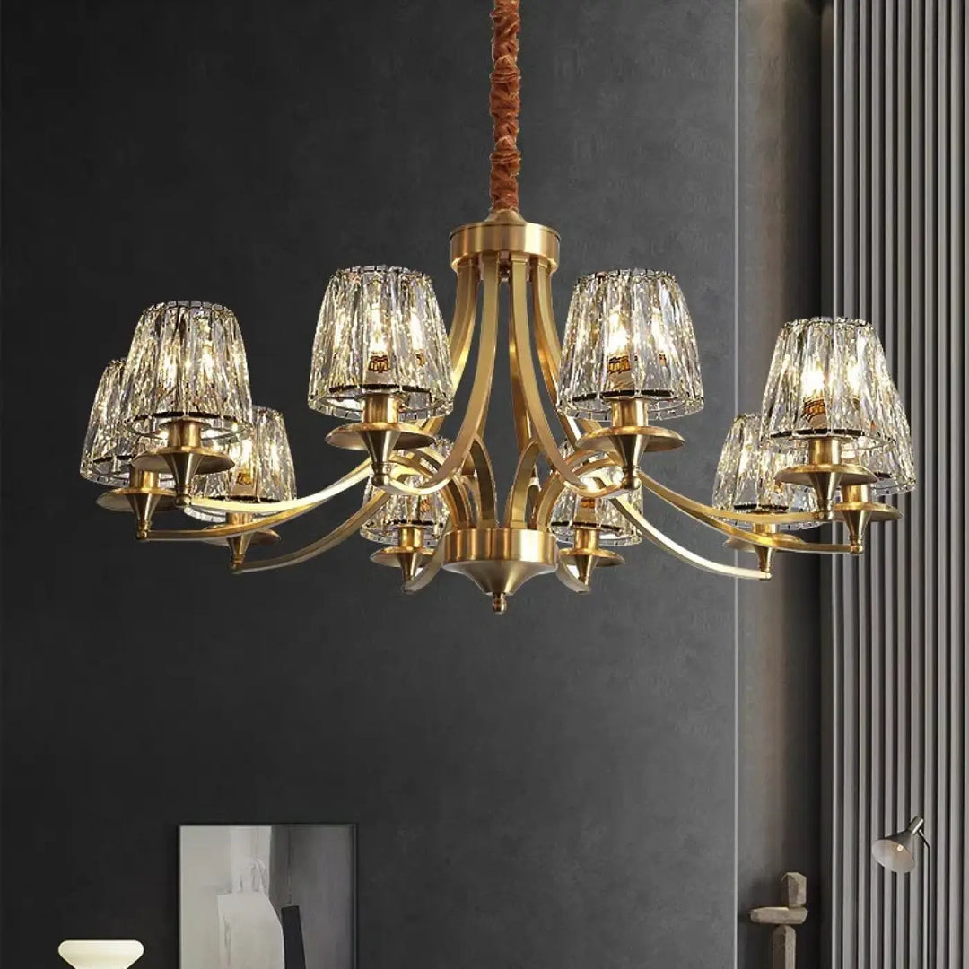 Suspension verre et laiton design élégant pour salon moderne