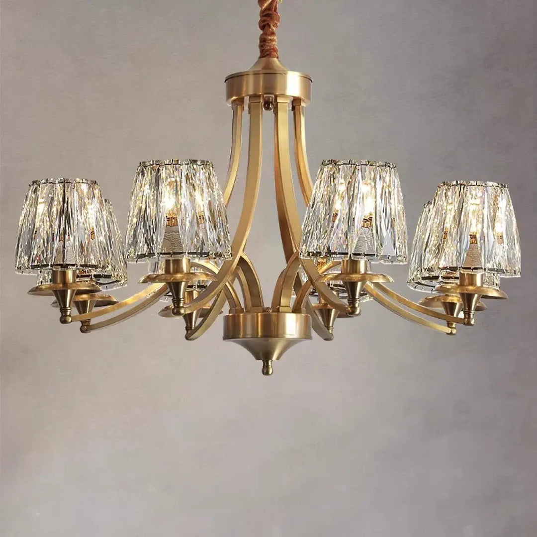Suspension verre et laiton design élégant pour salon moderne