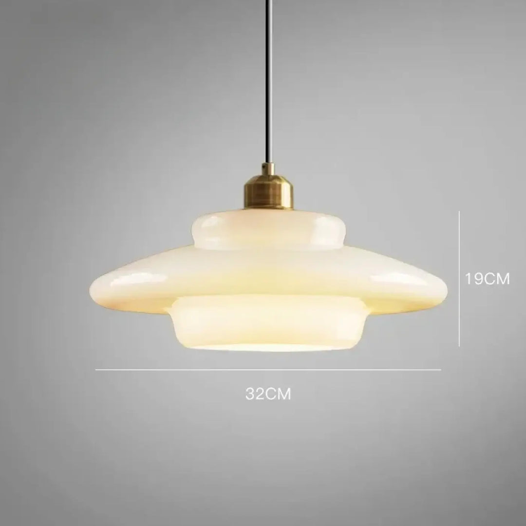 Suspension Verre Opalin Style Scandinave À Étages Rétro