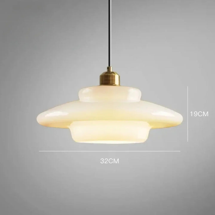 Suspension Verre Opalin Style Scandinave À Étages Rétro