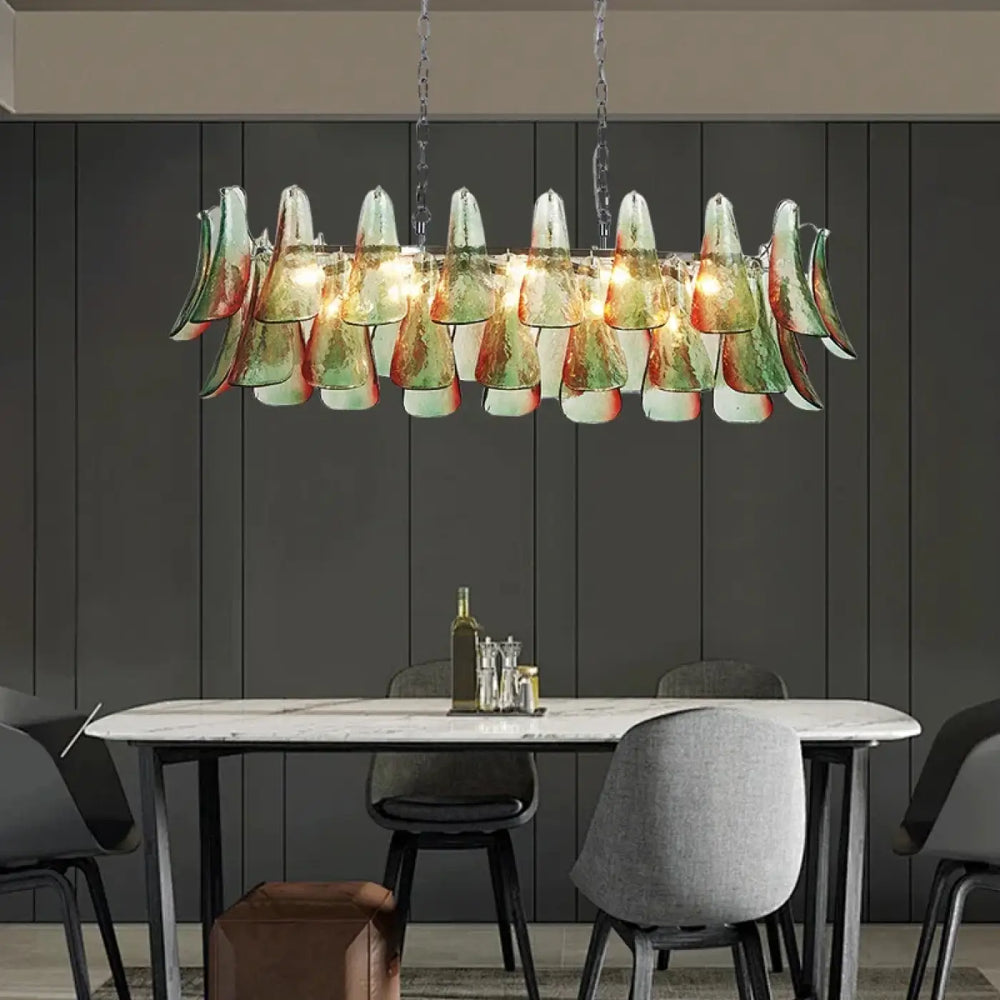 Suspension en verre soufflé coloré style moderne élégant