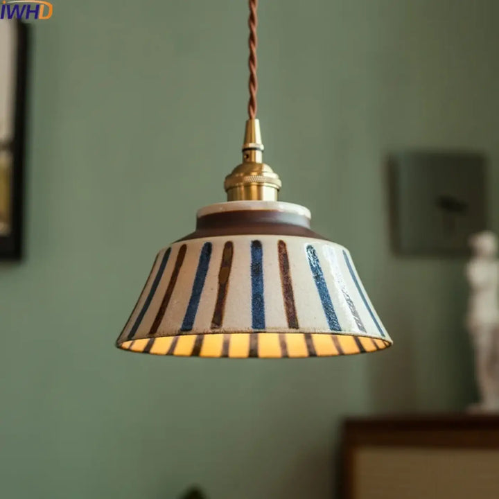 IWHD 2024 New Style Nordic Modern LED Pendant Lights Fixtures 4W Bedroom Dinning Living Room Ceramic Beside Lamp