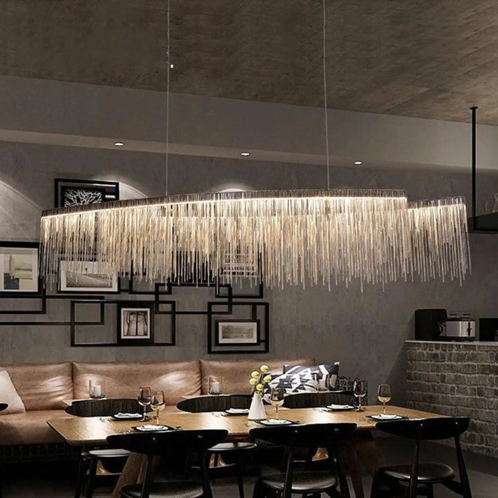 Suspensions Luminaires Design Franges Aluminium