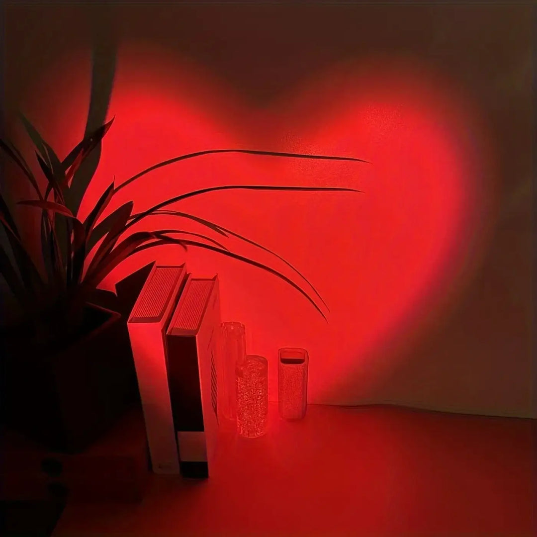 Veilleuse projecteur en forme de coeur au style romantique