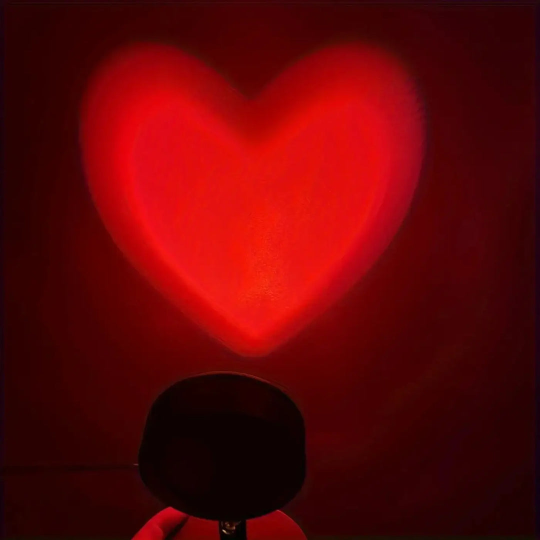 Veilleuse projecteur en forme de coeur au style romantique