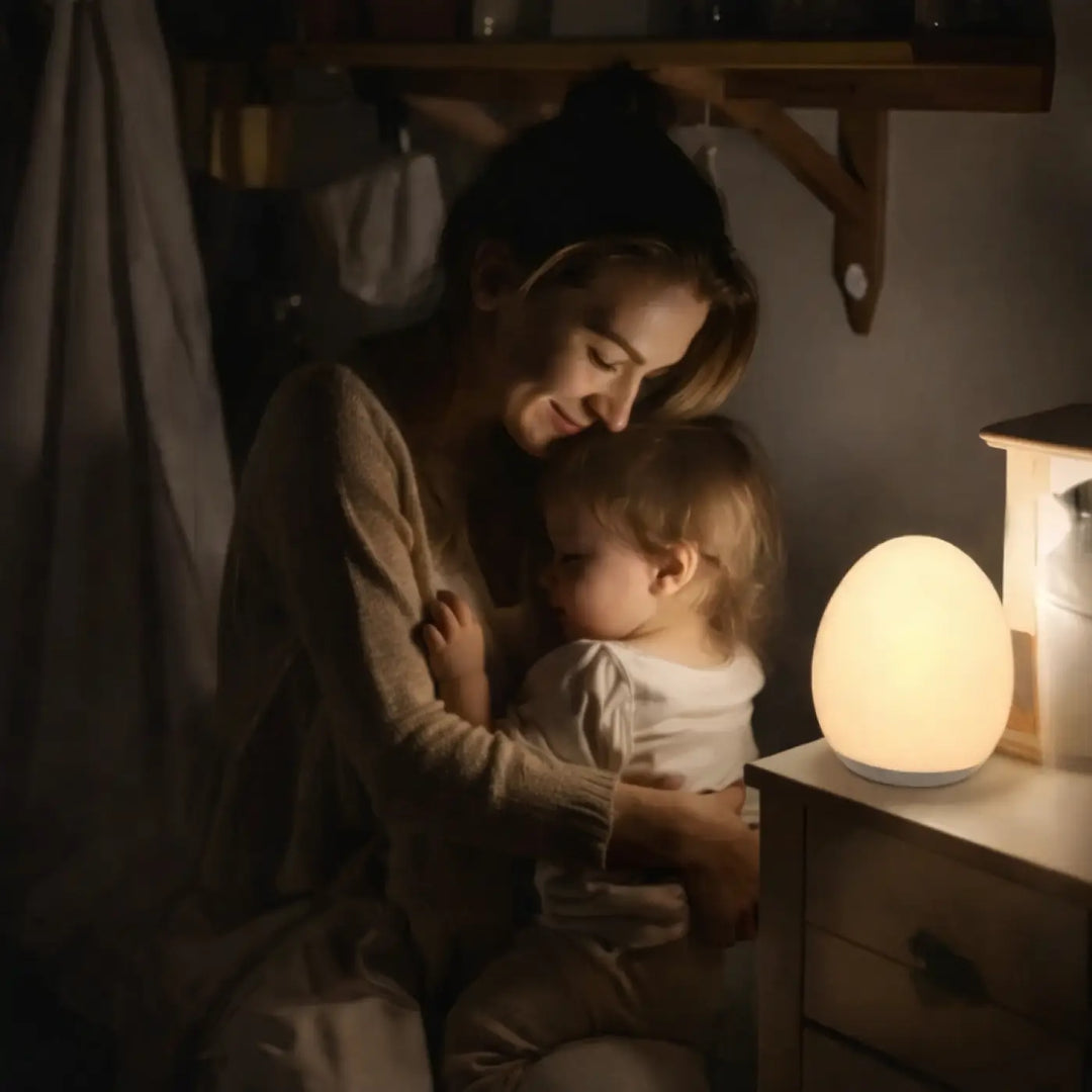 Veilleuse nomade œuf douce lumière cosy design minimaliste finition mate lisse chaleur agréable