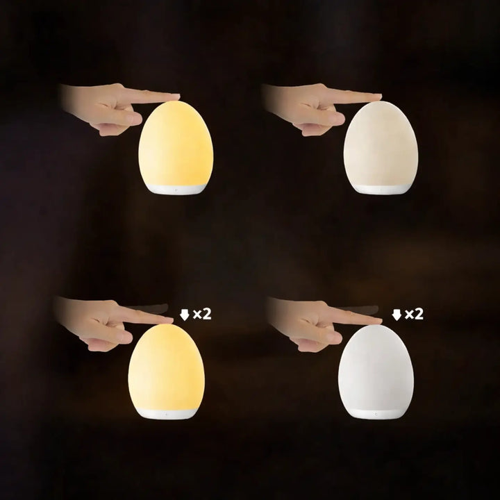 Veilleuse nomade design minimaliste en forme dœuf avec finition mate et lumière douce chaude ou blanche pour une ambiance cosy