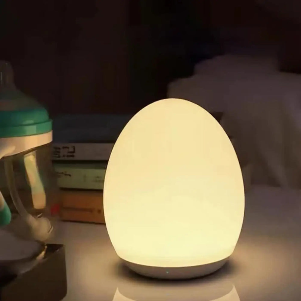 Veilleuse design eggy en forme dœuf avec lumière douce blanche mate pour chambre d’enfant