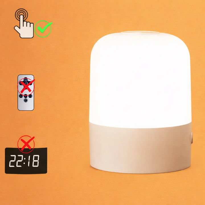 Veilleuse mallow led blanche design moderne avec un dôme arrondi lisse et une base solide elegante