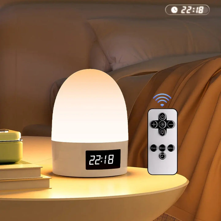 Veilleuse design moderne mallow blanche en forme de dôme avec affichage digital pour éclairage led doux