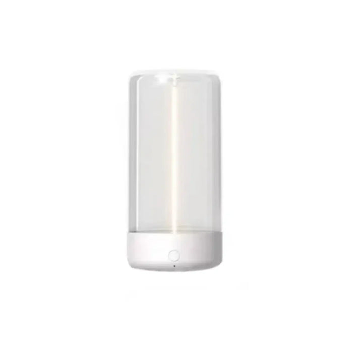 Veilleuse épurée wiriah avec lampe led cylindrique blanche en verre translucide offrant une lumière douce pour chambre à coucher