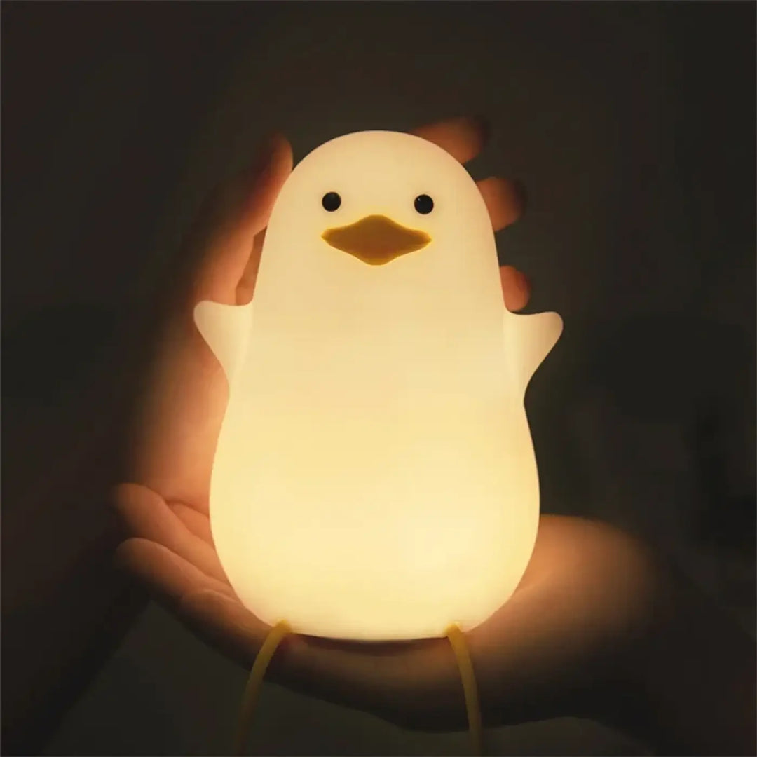 Veilleuse daffy en forme de canard blanc doux avec lumière douce idéale pour chambre d’enfant