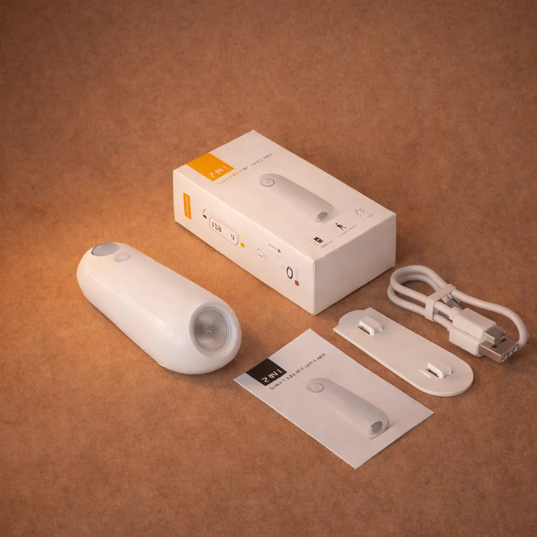Veilleuse intelligente smarty cylindrique blanche avec haut-parleur 2-en-1 en plastique lisse et grille en maille