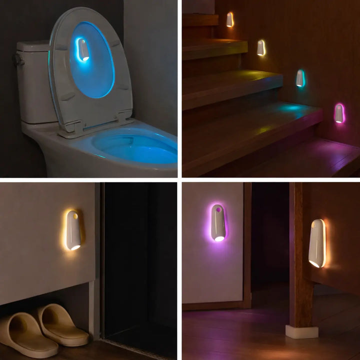 Veilleuse intelligente smarty blanche minimaliste avec design incurvé émettant lumière colorée douce intelligente à lumière