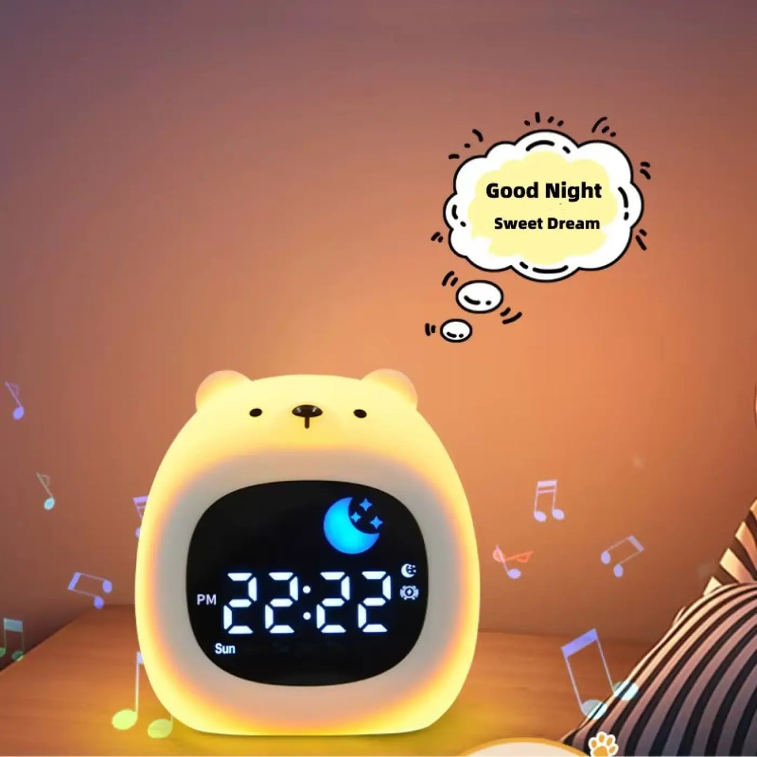 Veilleuse kuma pour des nuits douces et réveil enfant