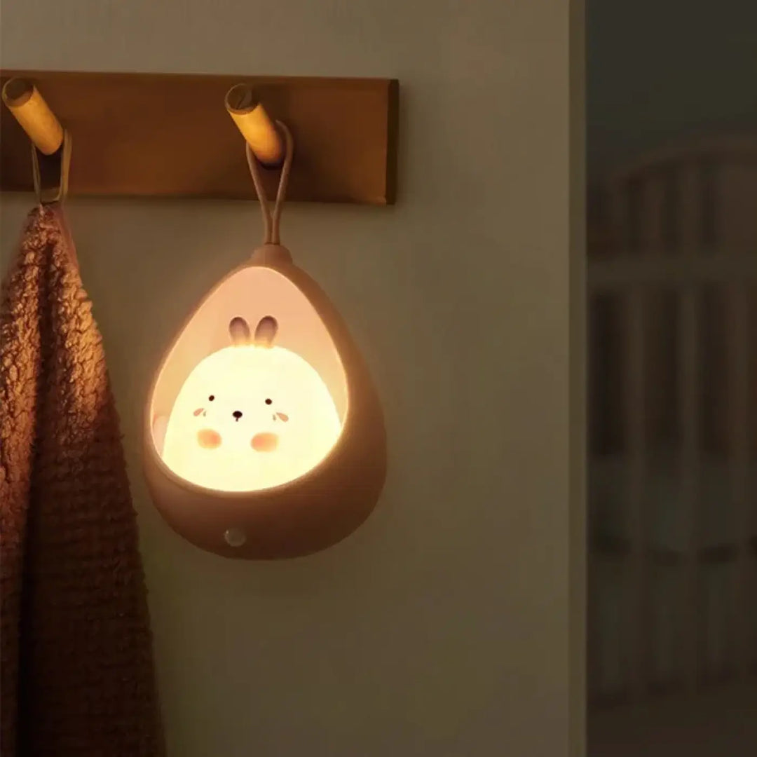 Veilleuse lapin murale lupi en forme dœuf pêche avec visage de lapin lumineux doux et design chaleureux
