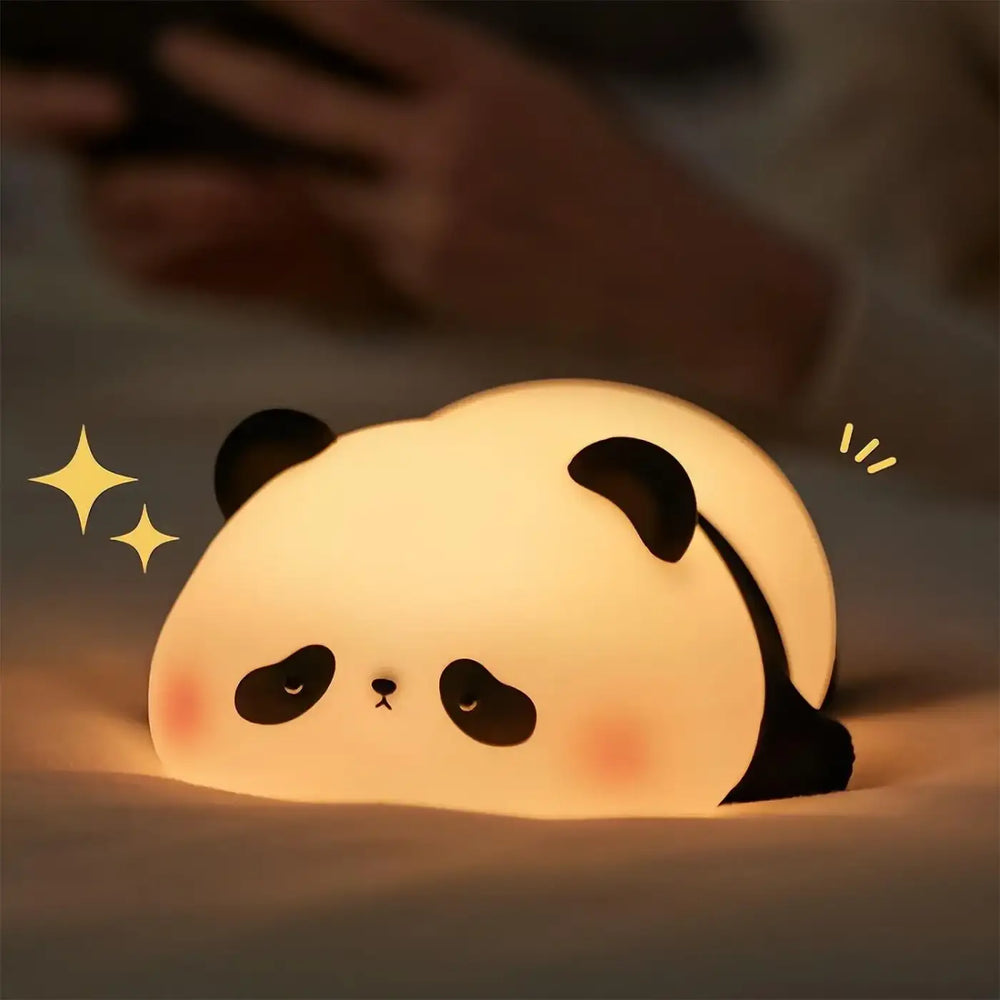 Veilleuse led animaux en forme de panda avec illumination douce et design noir et blanc pour ambiance apaisante