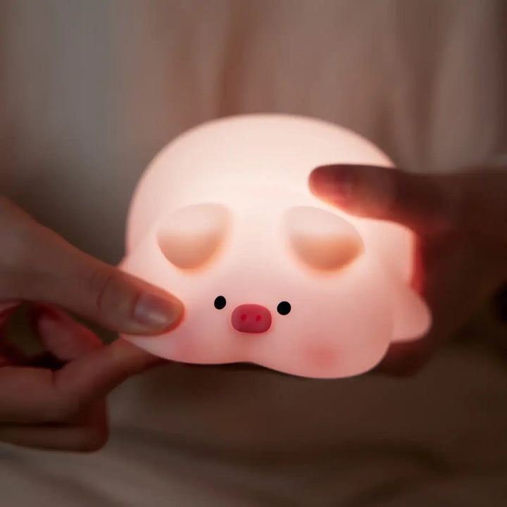 Veilleuse led cochon peppa en peluche rose douce avec lumière douce pour décoration intérieure