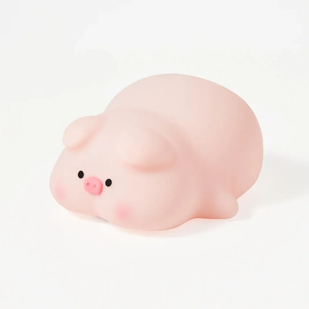 Veilleuse led cochon en silicone rose pastel avec lumière douce pour décoration intérieure apaisante