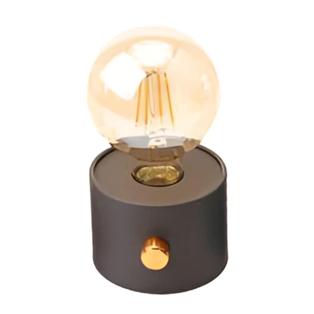 Veilleuse moderne monora cylindre gris foncé avec ampoule apparente chaleureuse pour ambiance douce