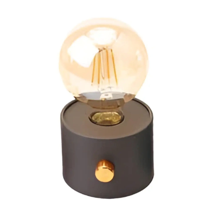 Veilleuse moderne monora cylindre gris foncé avec ampoule apparente chaleureuse pour ambiance douce